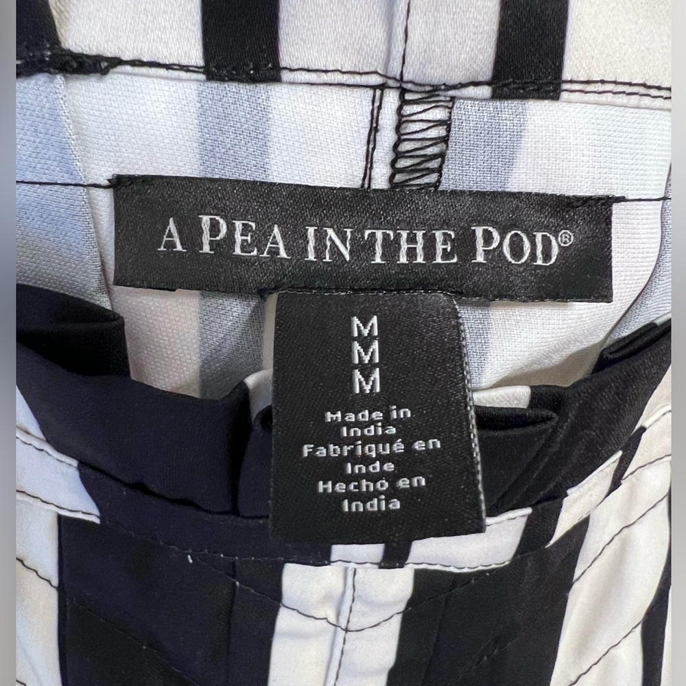 A Pea In The Pod Black And White Striped Maternity Dress Size M - Picture 5 of 7